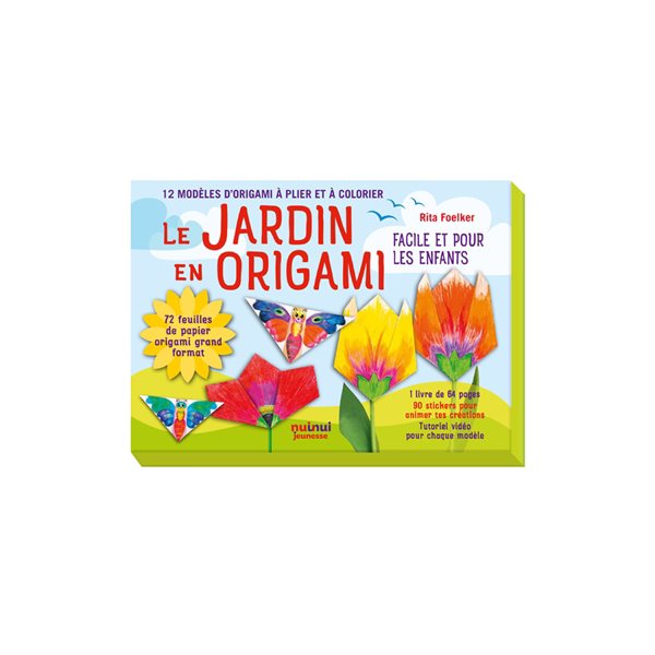 Le jardin en origami : facile et pour les enfants : 12 modèles d'origami à plier et à colorier