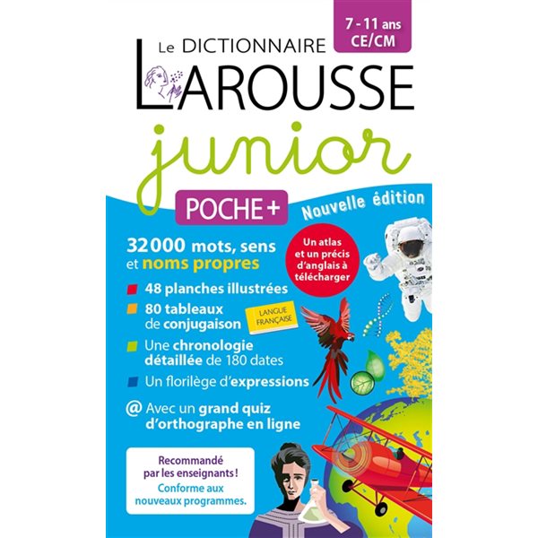 Le dictionnaire Larousse junior poche+, 7-11 ans, CE-CM  2023