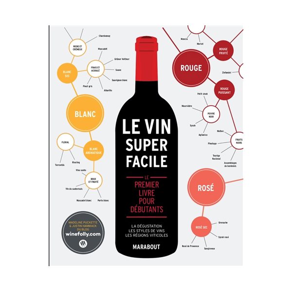 Le vin super facile : le premier livre pour débutants : la dégustation, les styles de vins, les régions viticoles
