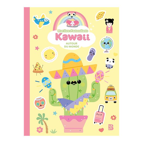 Kawaii : mon  livre d'autocollants : autour du monde