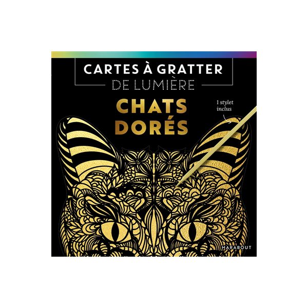 Cartes à gratter de lumière : chats dorés