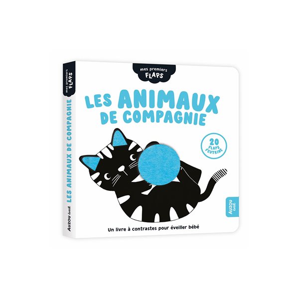 Les animaux de compagnie : un livre à contrastes pour éveiller bébé