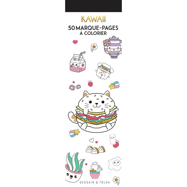 Kawaii : 50 marque-pages à colorier