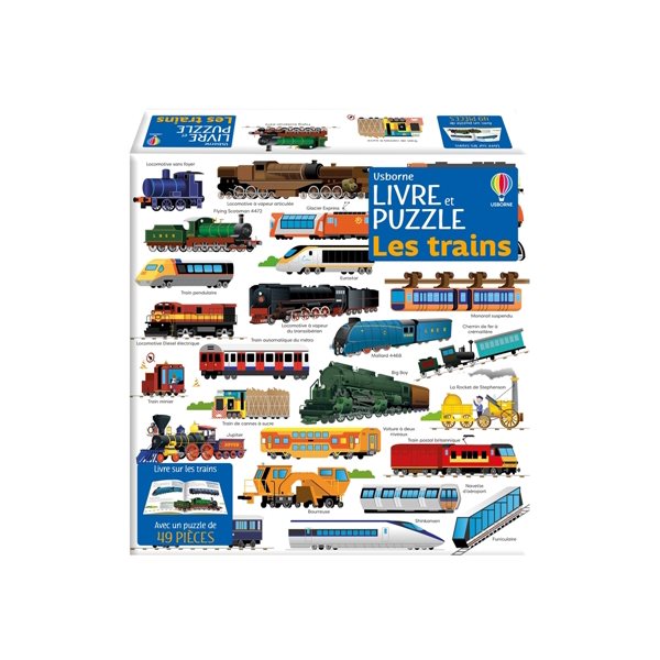 Les trains : Coffret livre et puzzle