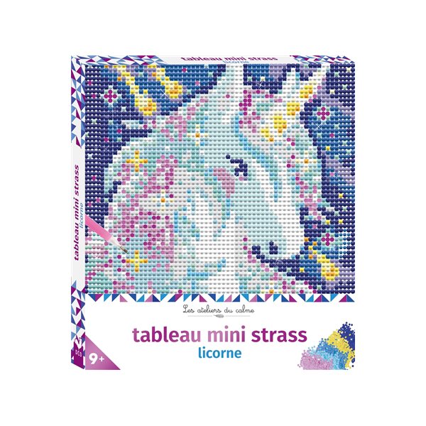 Tableau mini strass : licorne, Les ateliers du calme