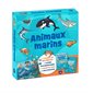 Animaux marins : 1 puzzle de 50 pièces, 1 livre documentaire, 1 livre de jeux, 1 joli poster