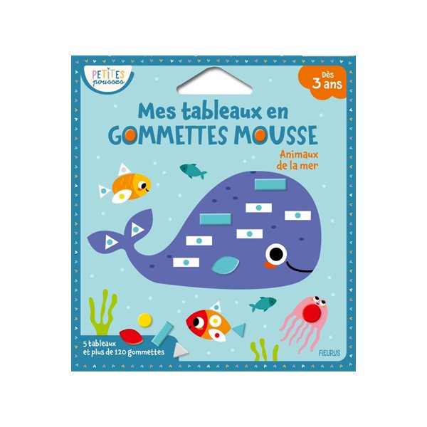 Animaux de la mer : mes tableaux en gommettes mousse