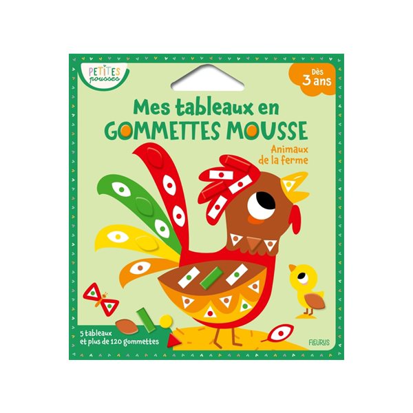 Animaux de la ferme : mes tableaux en gommettes mousse