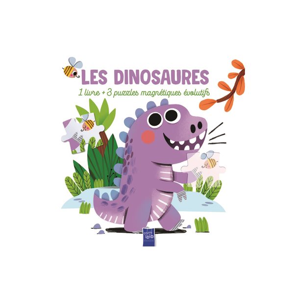 Les dinosaures : 1 livre + 3 puzzles magnétiques évolutifs