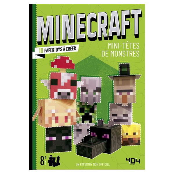 Minecraft : mini-têtes de monstres : 10 papertoys à créer