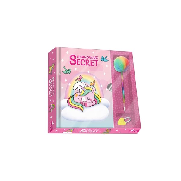 Mon carnet secret bébés licornes : coffret avec stylo fantaisie