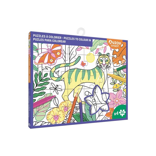 4 puzzles à colorier