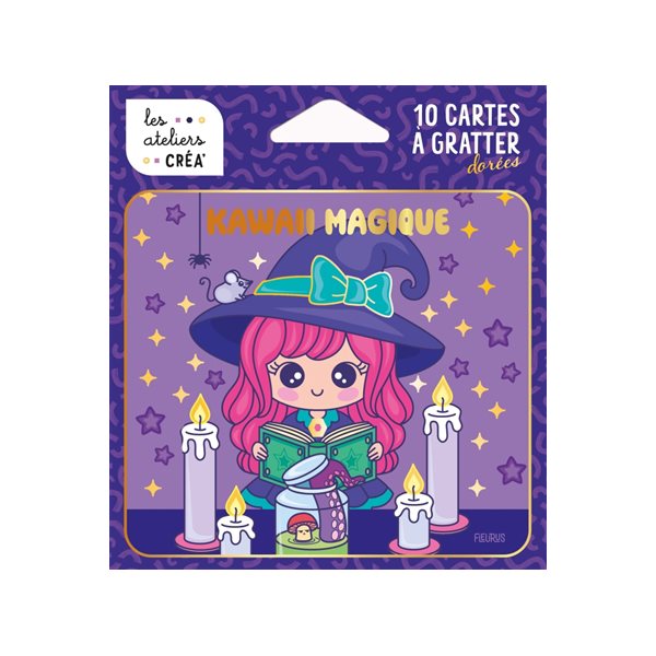 Kawaii magique : 10 cartes à gratter dorées