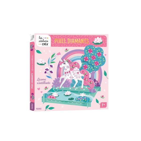 Licorne scintillante : pixel diamants