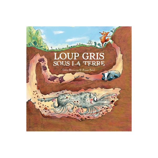 Loup gris sous la terre