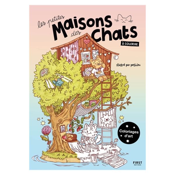 Les petites maisons des chats à colorier, Coloriages d'art