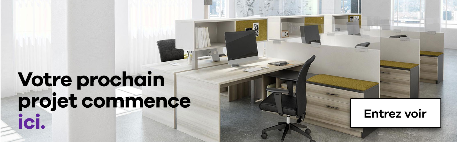 On prépare votre bureau de rêve. Vente et installation de mobilier pour les entreprises.